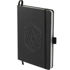 Mela Apple Leather Hardcover Journal, 5.5 x 8.5 Inches Debossing - Black - Left Angle