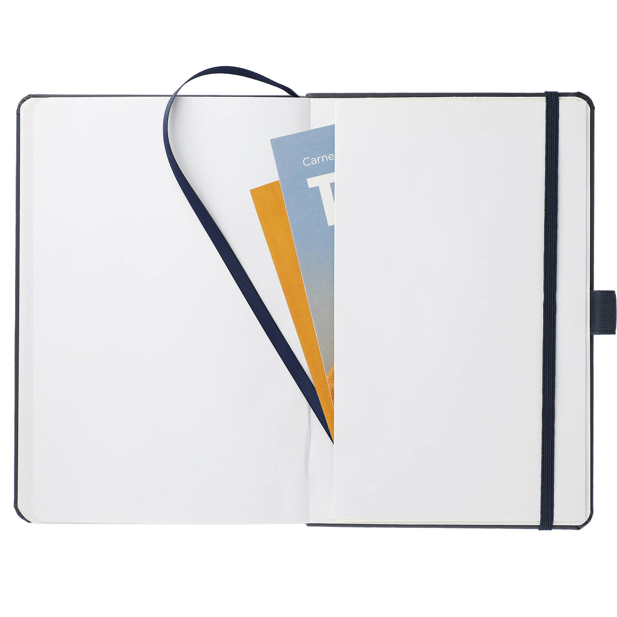 Mela Apple Leather Hardcover Journal, 5.5 x 8.5 Inches Debossing - Navy - Front 3