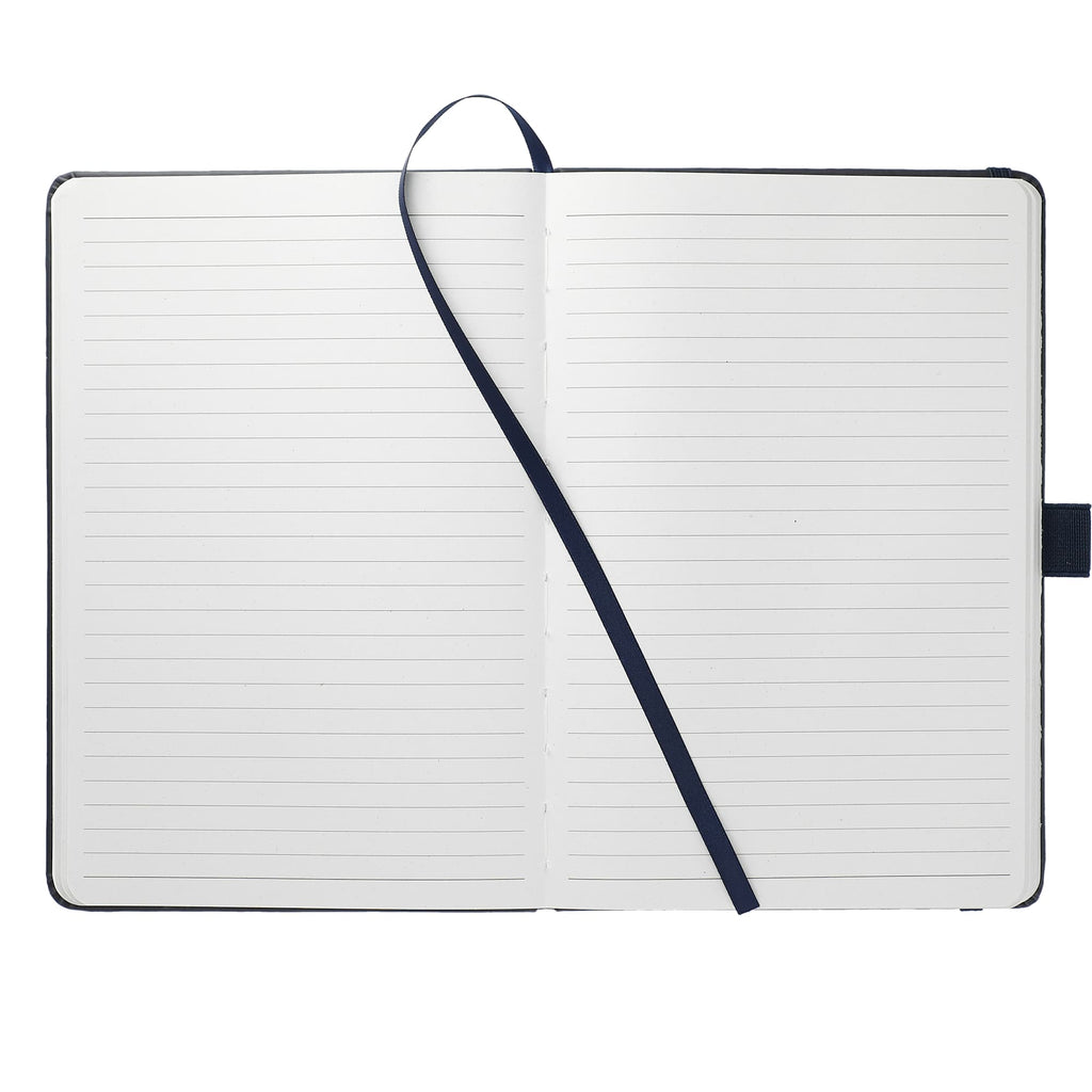 Mela Apple Leather Hardcover Journal, 5.5 x 8.5 Inches Debossing - Navy - Front 4