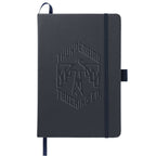 Mela Apple Leather Hardcover Journal, 5.5 x 8.5 Inches Debossing - Navy - Front