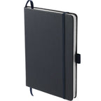 Mela Apple Leather Hardcover Journal, 5.5 x 8.5 Inches Debossing - Navy - Left Angle 2