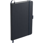 Mela Apple Leather Hardcover Journal, 5.5 x 8.5 Inches Debossing - Navy - Right Angle 2