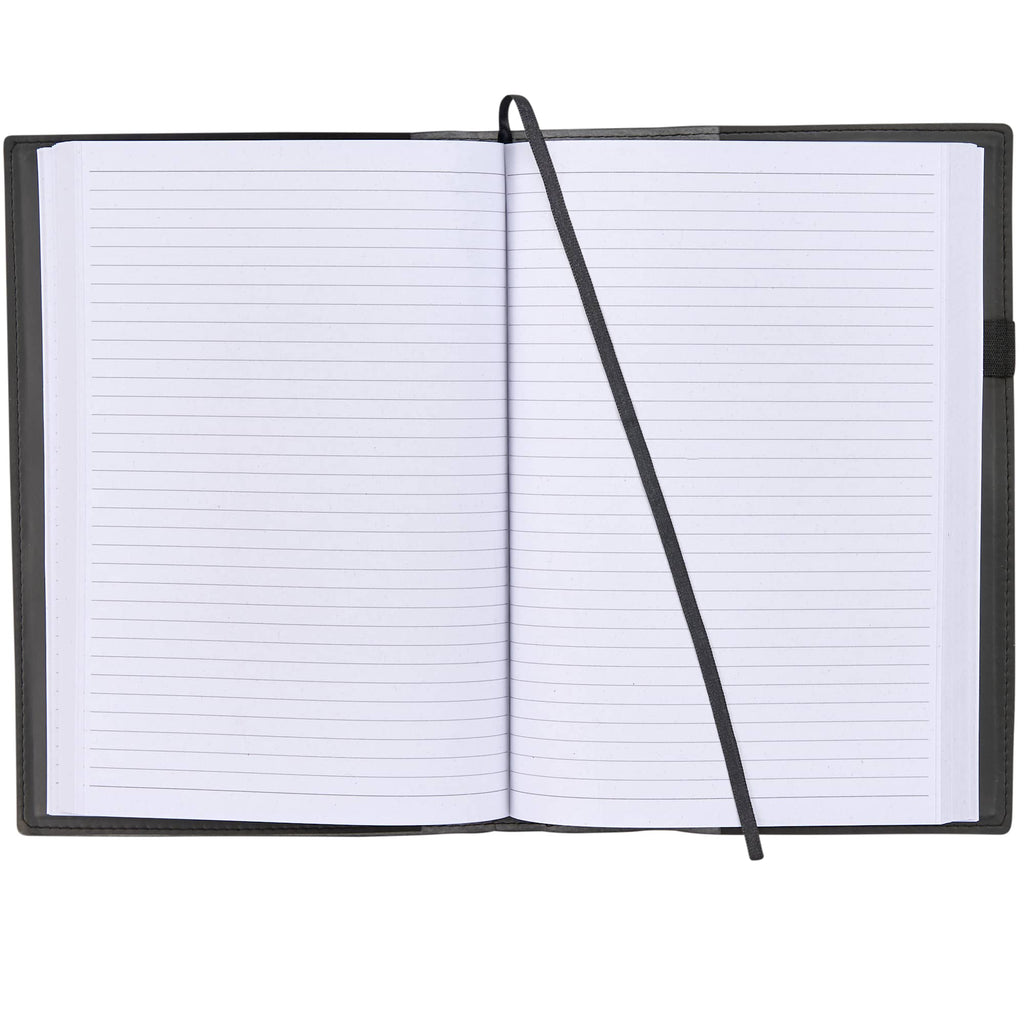Mela Refillable Apple Leather Journal, 7 x 10 Inches - Black - Front 2