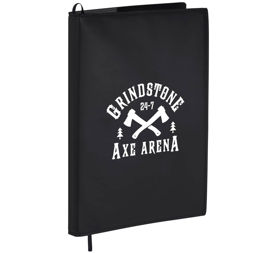 Mela Refillable Apple Leather Journal, 7 x 10 Inches - Black - Right Angle