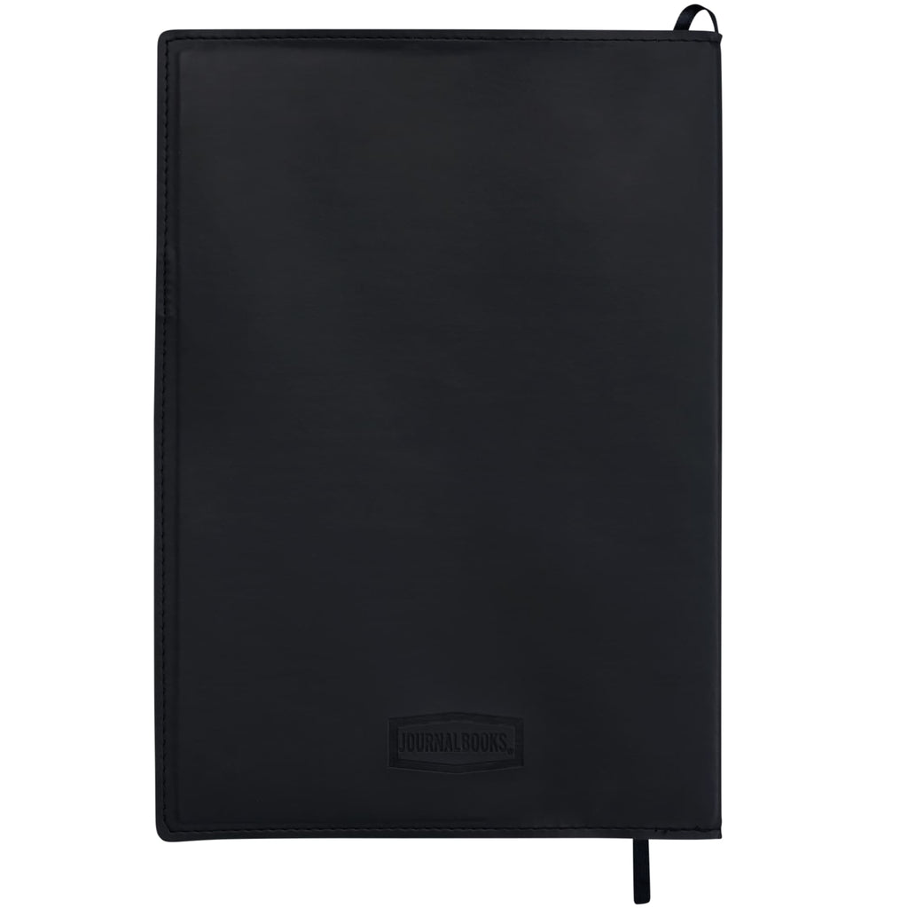 Mela Refillable Apple Leather Journal, 7 x 10 Inches Debossing - Black - Back