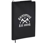 Mela Refillable Apple Leather Journal, 7 x 10 Inches Debossing - Black - Right Angle