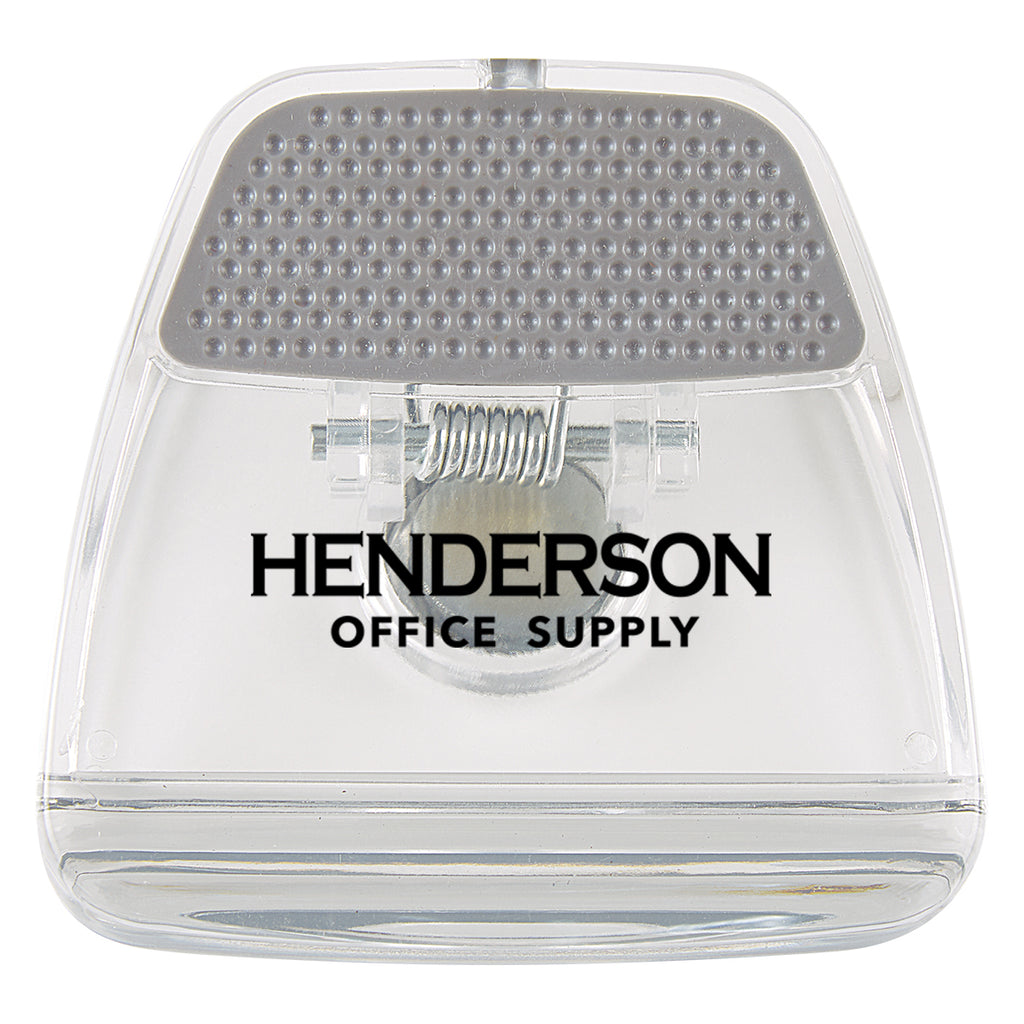 Memo Clip with a Magnet - Clear with Gray - Silk Screen