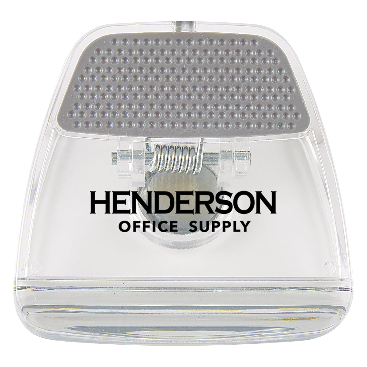 Memo Clip with a Magnet - Clear with Gray - Silk Screen