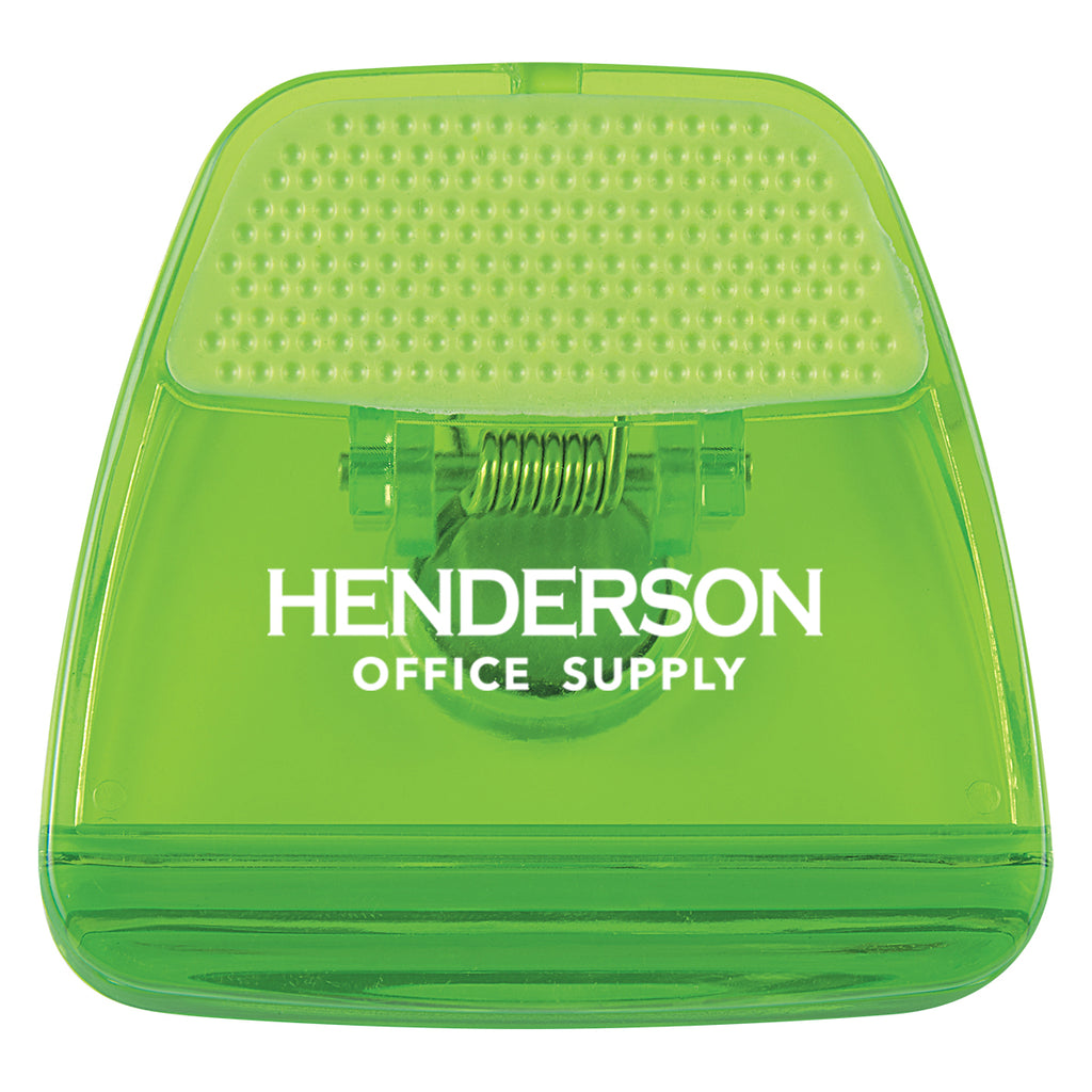 Memo Clip with a Magnet - Lime Green - Silk Screen
