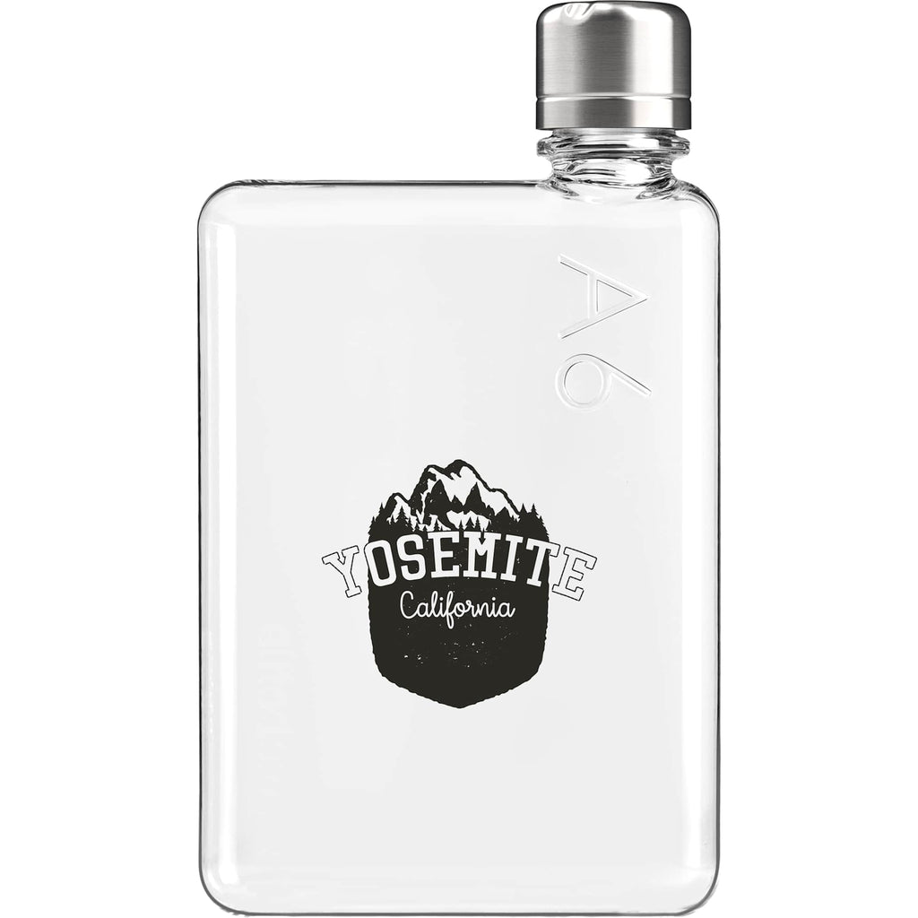 memobottle A6 Flat Water Bottle in Tritan, 12 oz - Clear - Front
