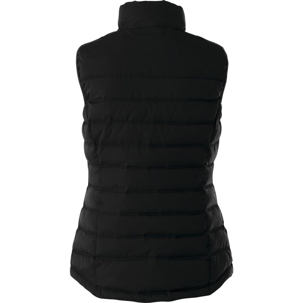 Mercer Insulated Puffer Vest for Women Embroidery - Black - Back Flat