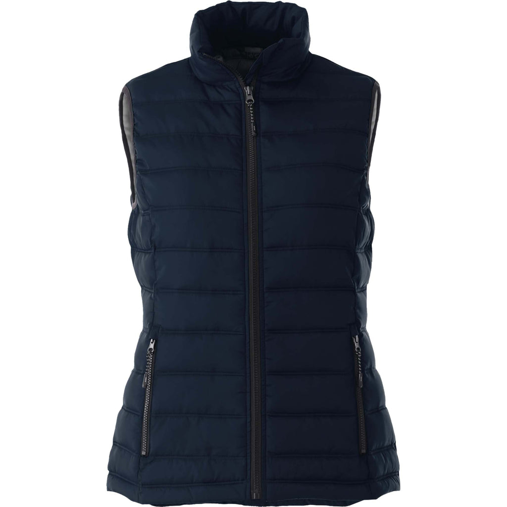 Mercer Insulated Puffer Vest for Women Embroidery - Navy - Front Flat