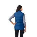 Mercer Insulated Puffer Vest for Women Embroidery - New Royal - Back On Model