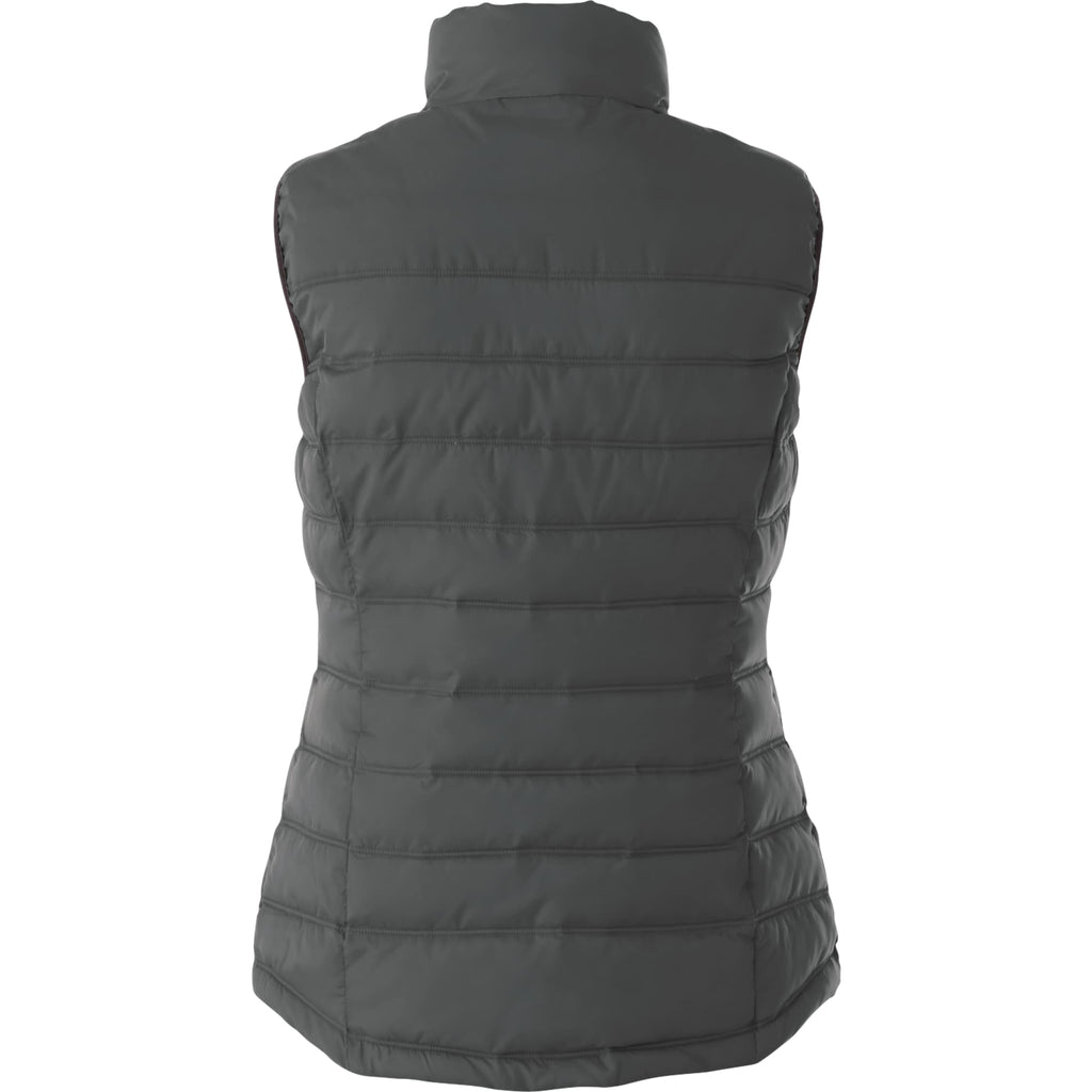 Mercer Insulated Puffer Vest for Women Embroidery - Steel Grey - Back Flat