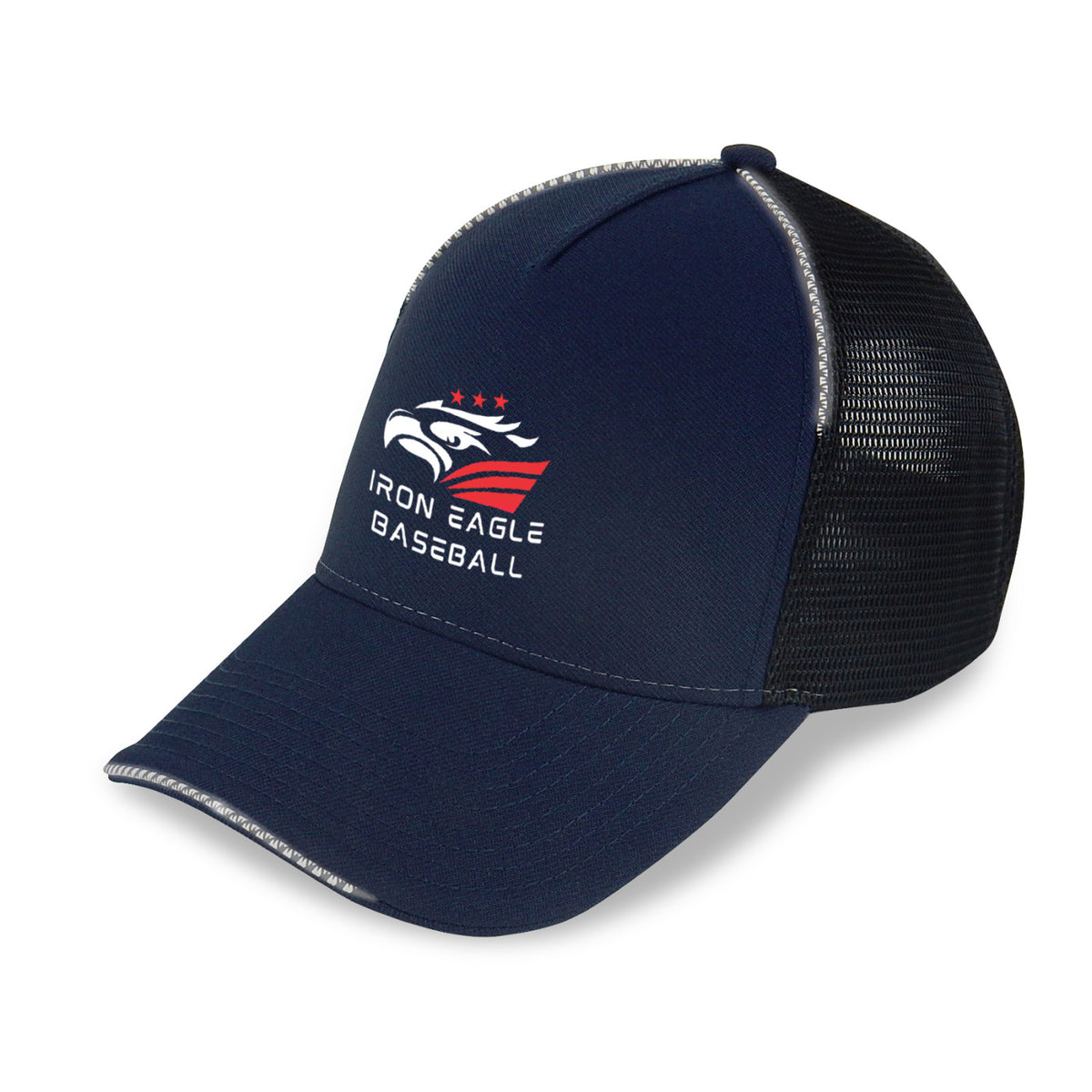 Merrimack Hat Co. Active Reflective Performance Cap, 5 Panel Embroidery - Navy Blue/Black - View 1