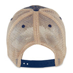 Merrimack Hat Co. Austin Vintage Wash Trucker Cap Embroidery - Navy/Tan - View 3