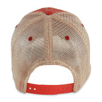 Merrimack Hat Co. Austin Vintage Wash Trucker Cap Embroidery - Red/Tan - View 3