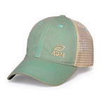 Merrimack Hat Co. Austin Vintage Wash Trucker Cap Transfer - Azul/Tan - View 1