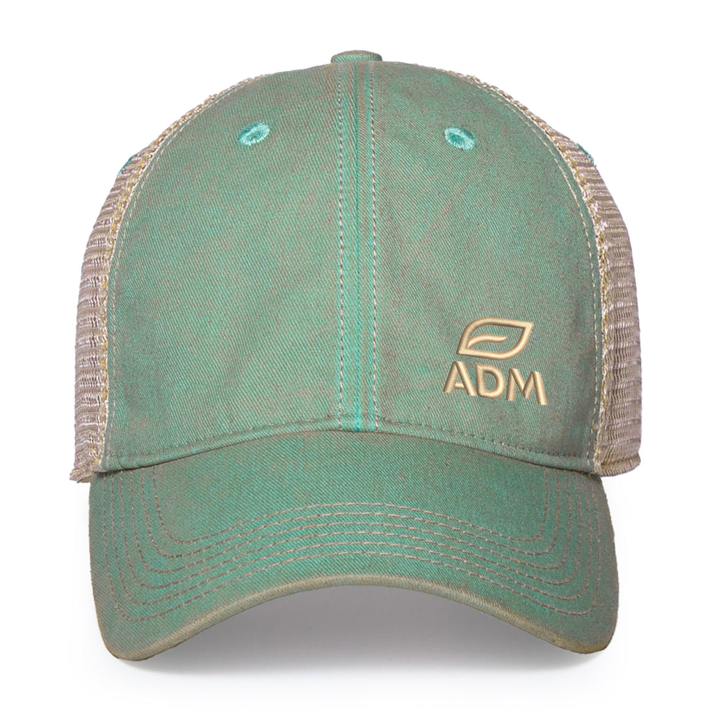 Merrimack Hat Co. Austin Vintage Wash Trucker Cap Transfer - Azul/Tan - View 2
