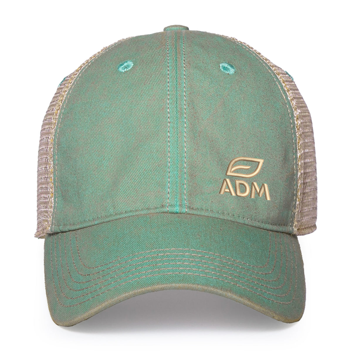 Merrimack Hat Co. Austin Vintage Wash Trucker Cap Transfer - Azul/Tan - View 2