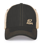 Merrimack Hat Co. Austin Vintage Wash Trucker Cap Transfer - Black/Tan - View 2