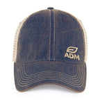 Merrimack Hat Co. Austin Vintage Wash Trucker Cap Transfer - Navy/Tan - View 2