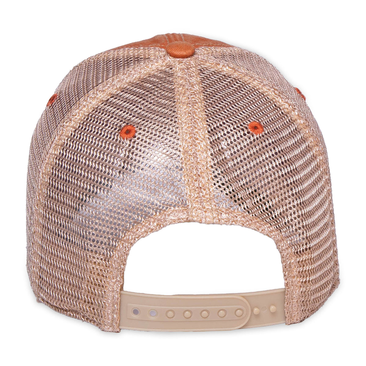 Merrimack Hat Co. Austin Vintage Wash Trucker Cap Transfer - Rust/Tan - View 3