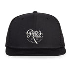 Merrimack Hat Co. Axel Flat Brim Trucker Cap Embroidery - Black - View 2