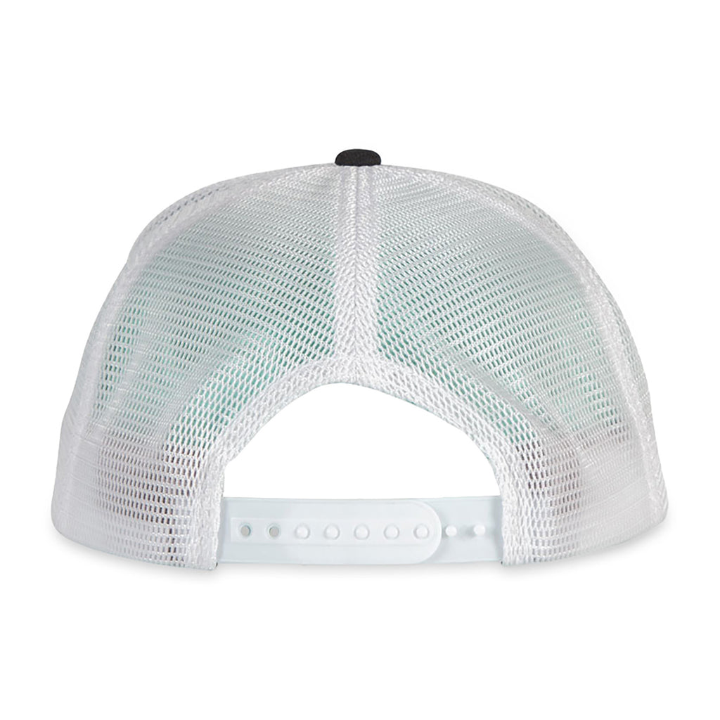 Merrimack Hat Co. Axel Flat Brim Trucker Cap Embroidery - Black-White - View 3
