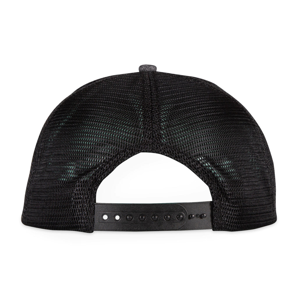 Merrimack Hat Co. Axel Flat Brim Trucker Cap Embroidery - Heather Grey/Black - View 3