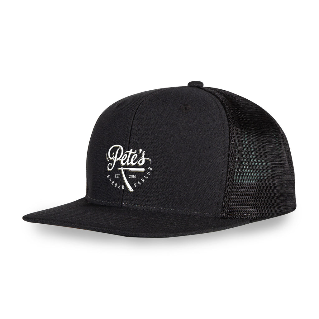 Merrimack Hat Co. Axel Flat Brim Trucker Cap Transfer - Black - View 1
