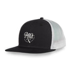 Merrimack Hat Co. Axel Flat Brim Trucker Cap Transfer - Black-White - View 1