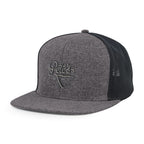 Merrimack Hat Co. Axel Flat Brim Trucker Cap Transfer - Heather Grey/Black - View 1
