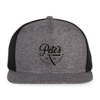 Merrimack Hat Co. Axel Flat Brim Trucker Cap Transfer - Heather Grey/Black - View 2