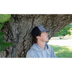 Merrimack Hat Co. Axel Flat Brim Trucker Cap Transfer - Heather Grey/Black - View 4