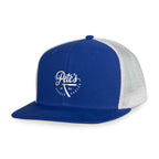 Merrimack Hat Co. Axel Flat Brim Trucker Cap Transfer - Royal/White - View 1