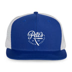 Merrimack Hat Co. Axel Flat Brim Trucker Cap Transfer - Royal/White - View 2