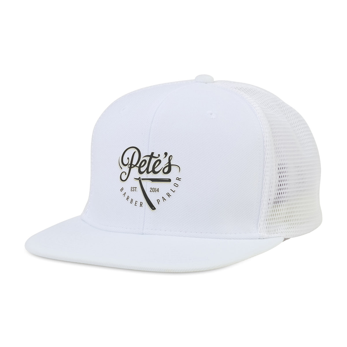 Merrimack Hat Co. Axel Flat Brim Trucker Cap Transfer - White - View 1