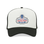 Merrimack Hat Co. Bronx Foam Front Trucker Cap Embroidery - Black-White - View 2