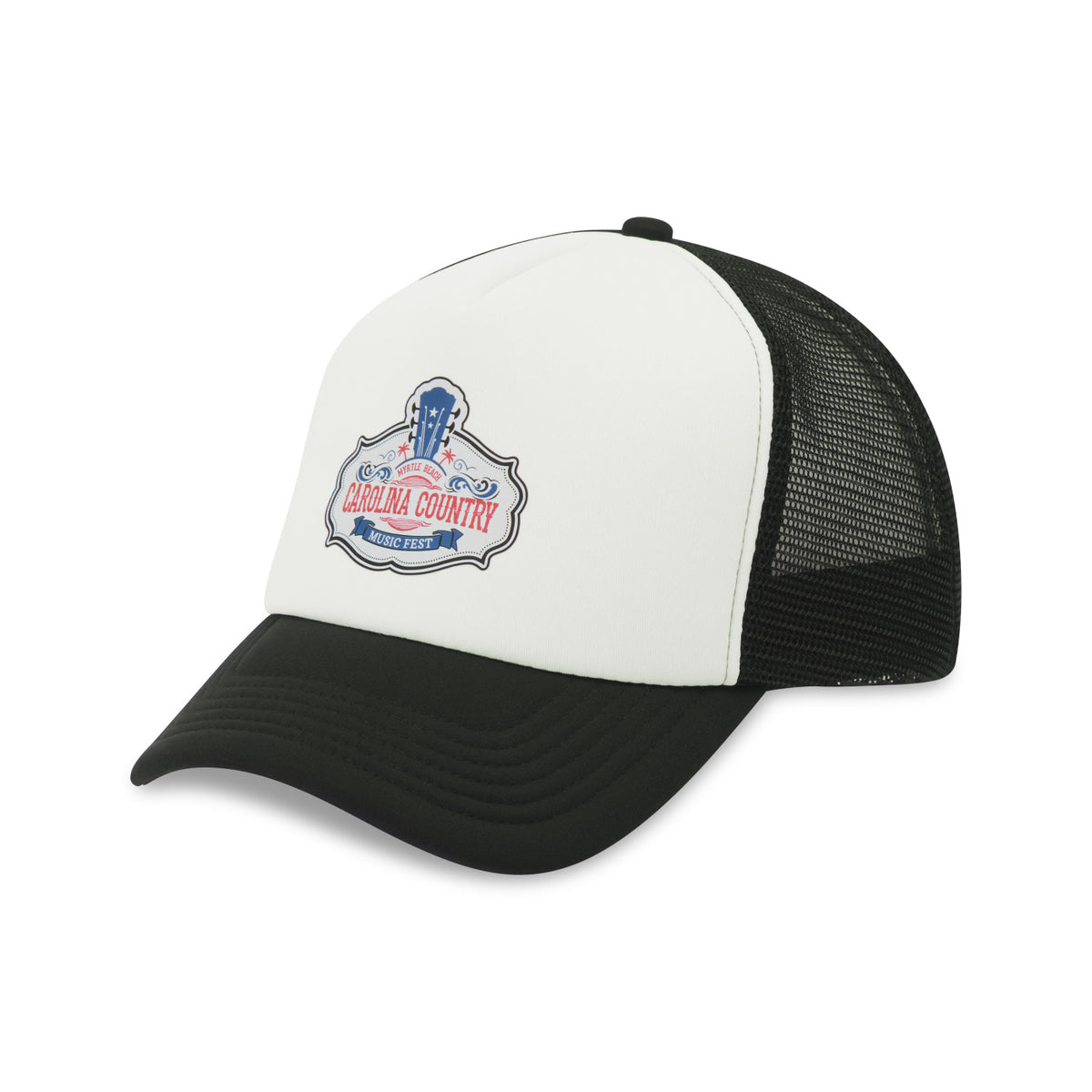 Merrimack Hat Co. Bronx Foam Front Trucker Cap Transfer - Black-White - View 1