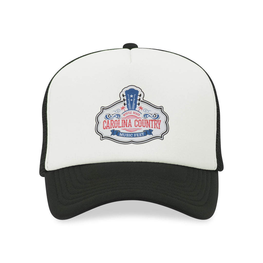 Merrimack Hat Co. Bronx Foam Front Trucker Cap Transfer - Black-White - View 2
