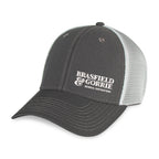 Merrimack Hat Co. Casey Performance Trucker Cap Embroidery - Charcoal/White - View 1
