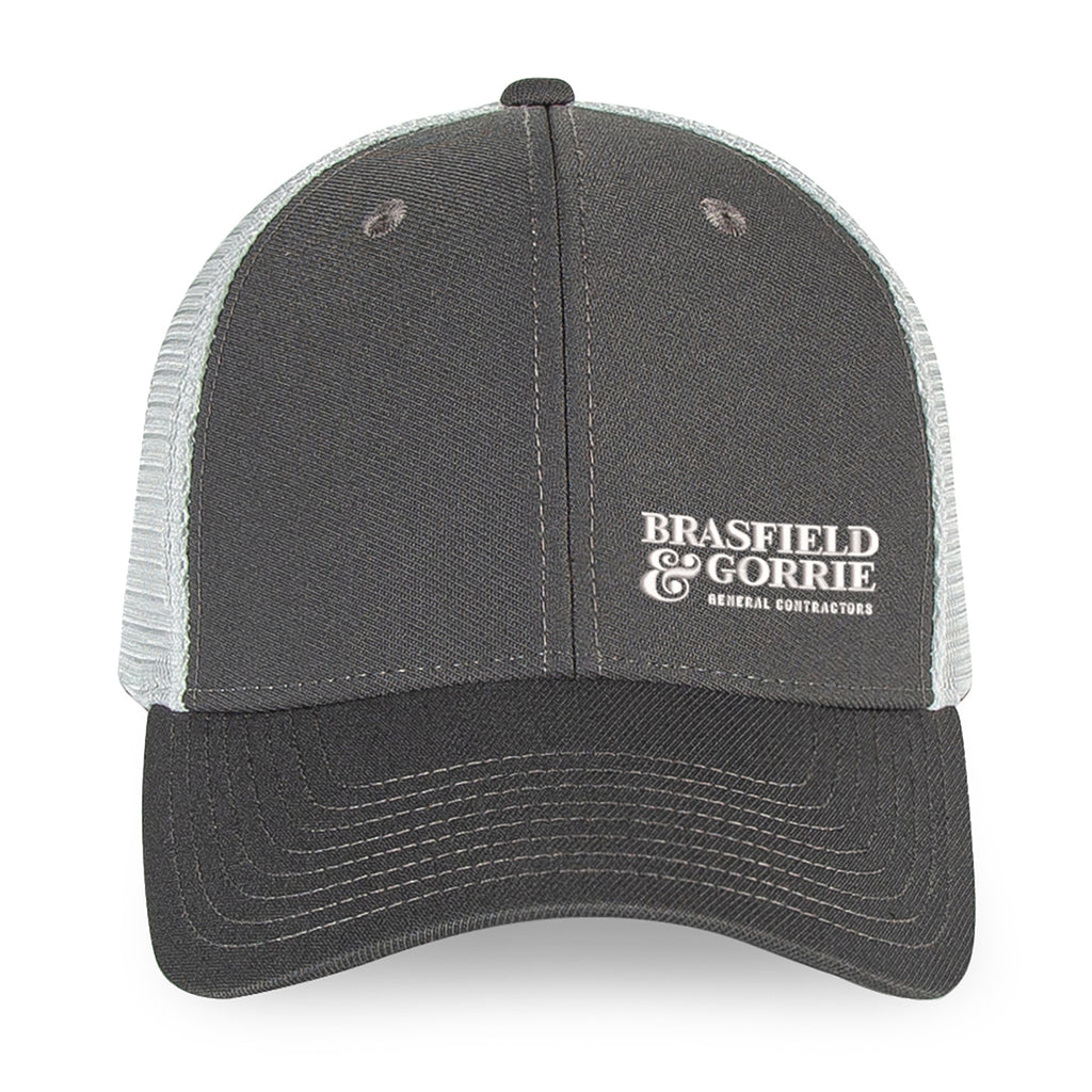 Merrimack Hat Co. Casey Performance Trucker Cap Embroidery - Charcoal/White - View 2