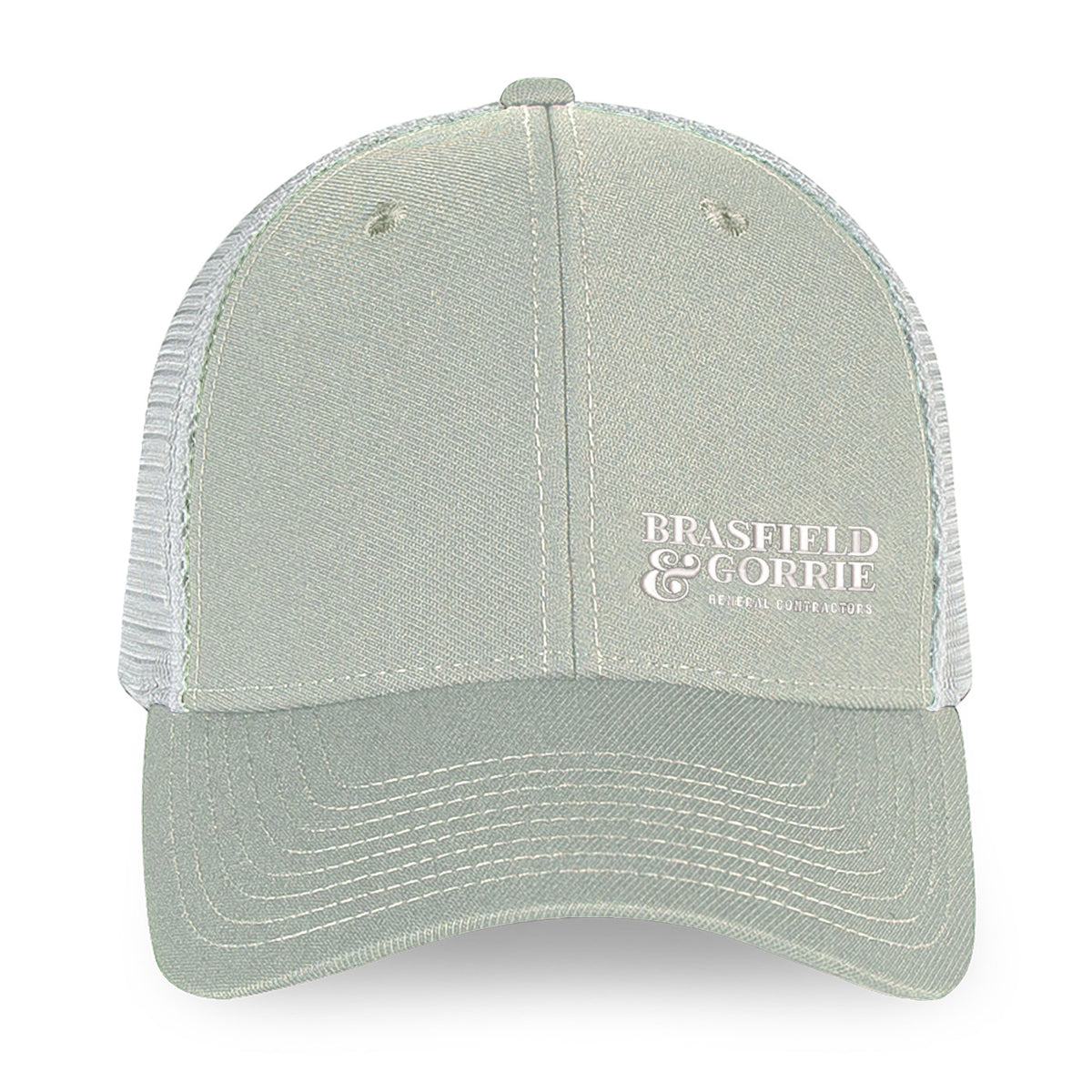 Merrimack Hat Co. Casey Performance Trucker Cap Embroidery - Grey/White - View 2
