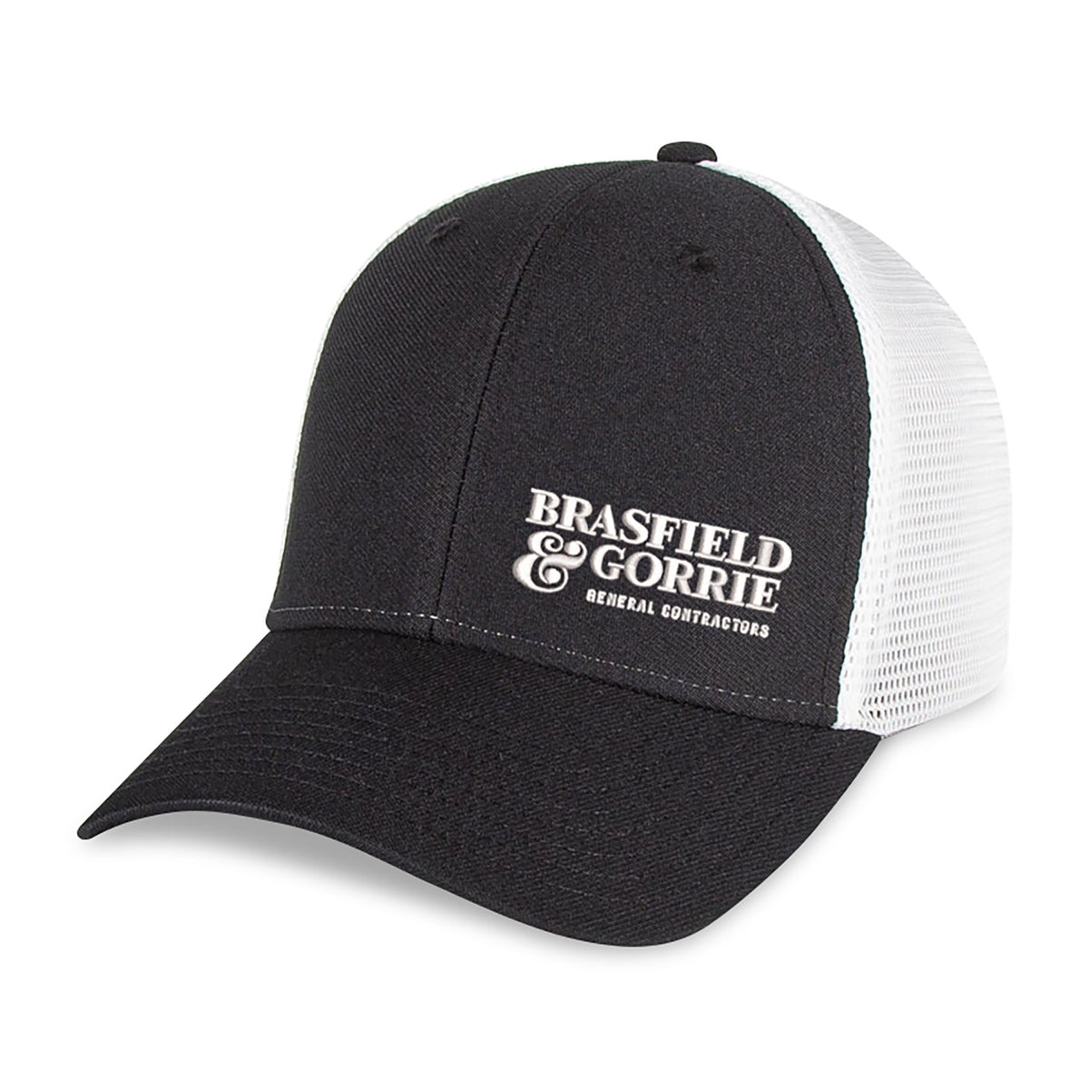 Merrimack Hat Co. Casey Performance Trucker Cap Transfer - Black-White - View 1