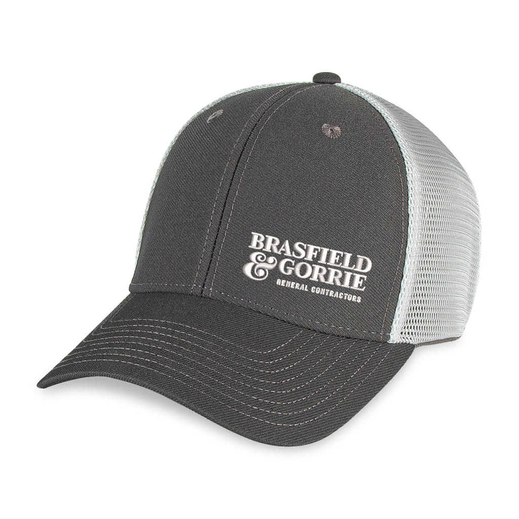 Merrimack Hat Co. Casey Performance Trucker Cap Transfer - Charcoal/White - View 1