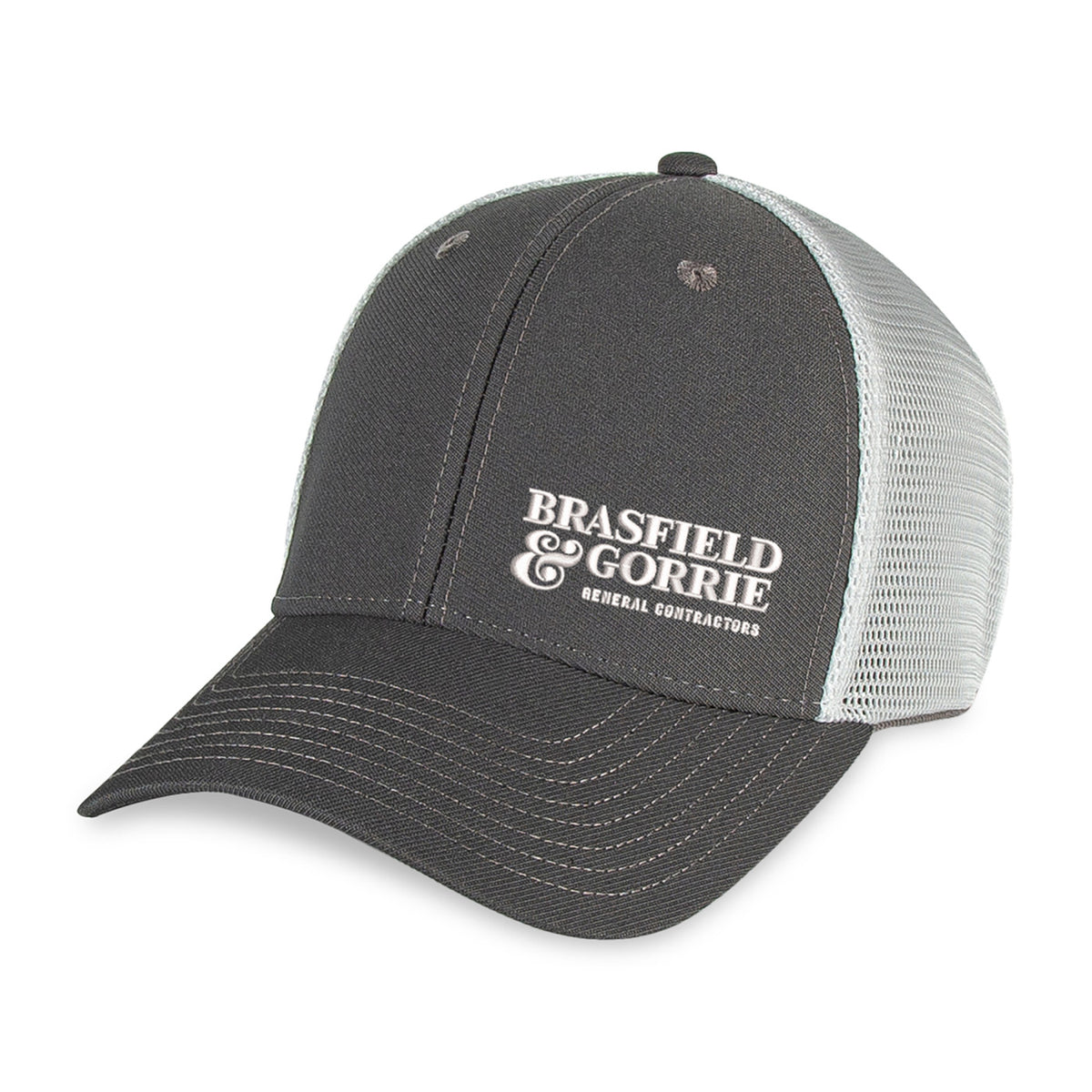 Merrimack Hat Co. Casey Performance Trucker Cap Transfer - Charcoal/White - View 1