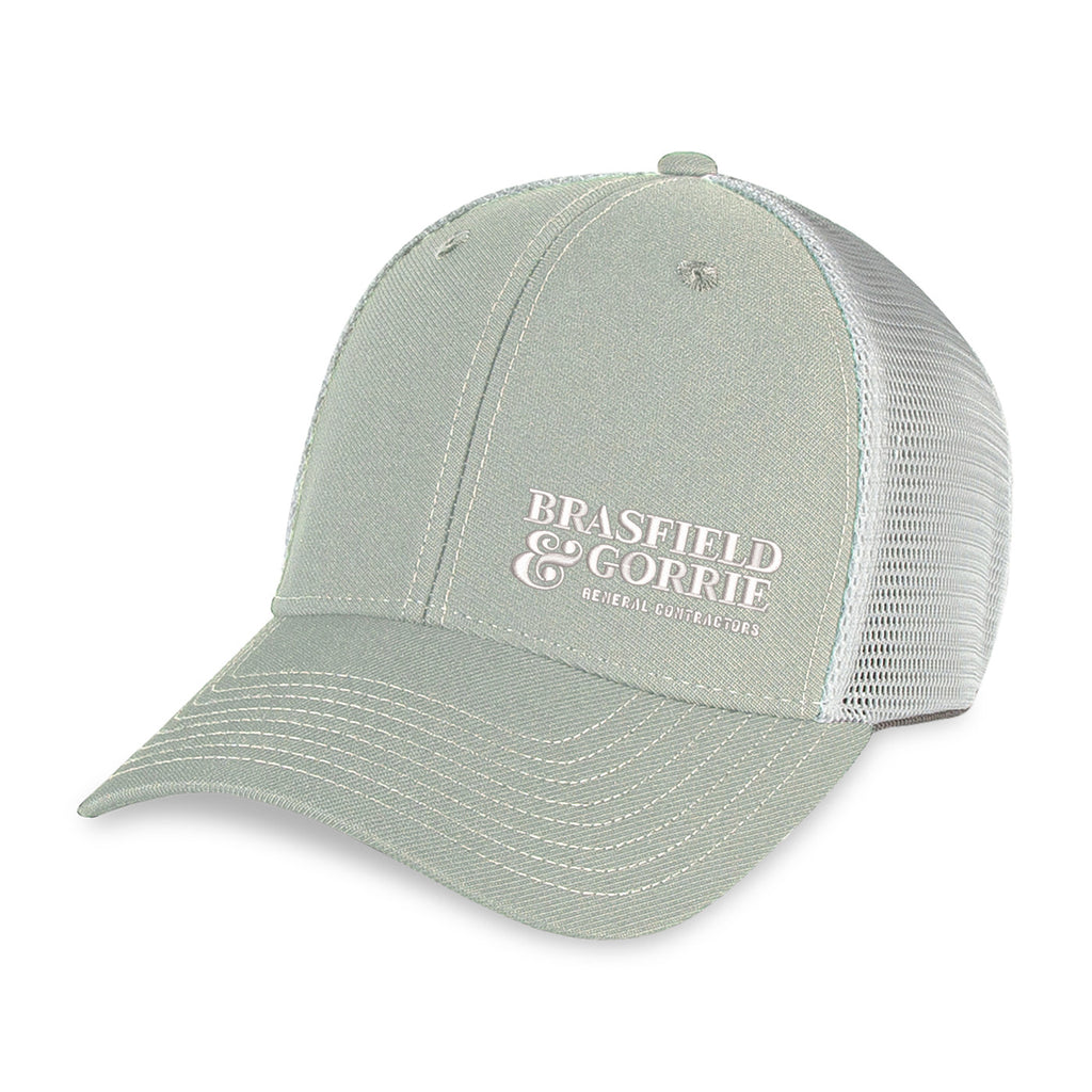 Merrimack Hat Co. Casey Performance Trucker Cap Transfer - Grey/White - View 1