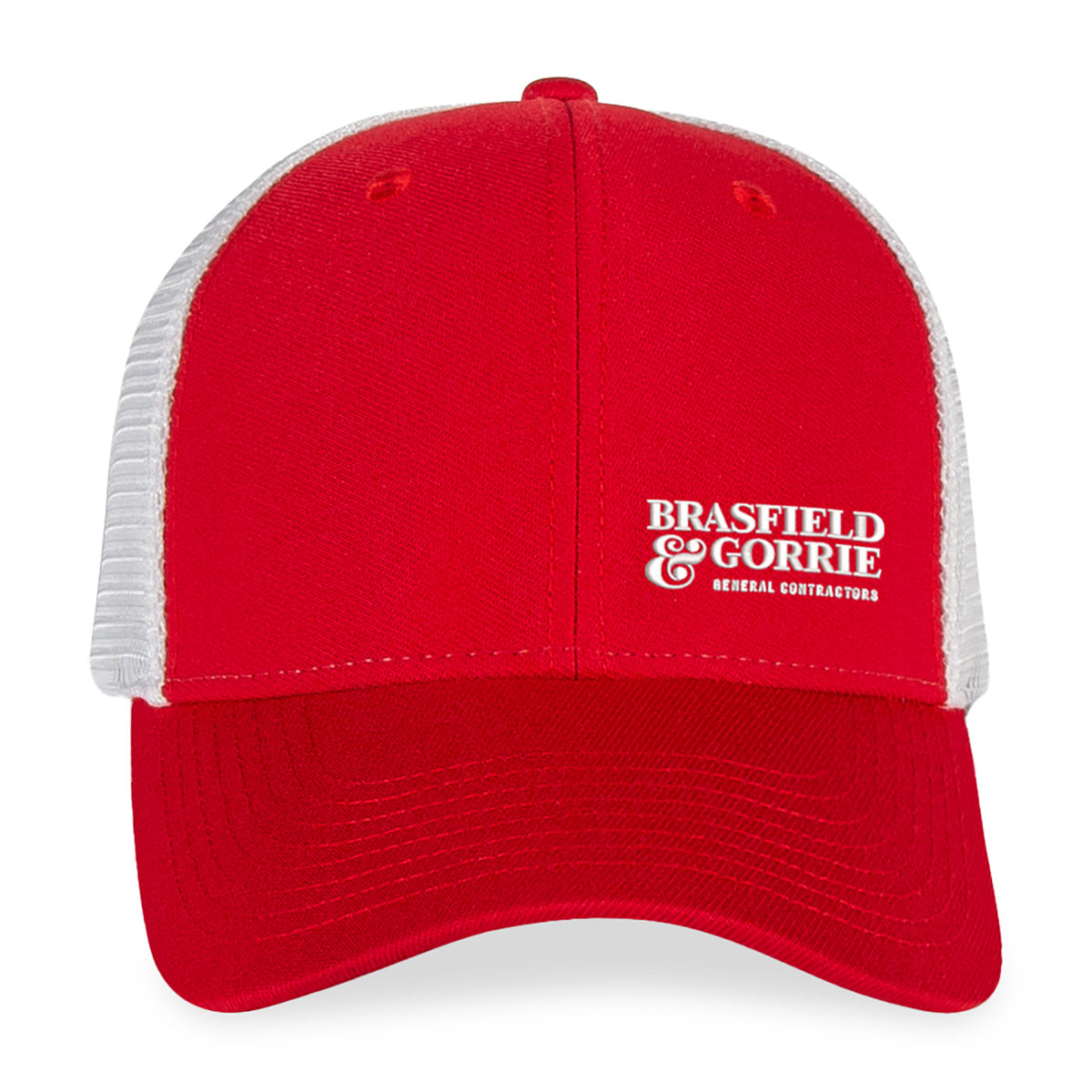 Merrimack Hat Co. Casey Performance Trucker Cap Transfer - Red/White - View 2