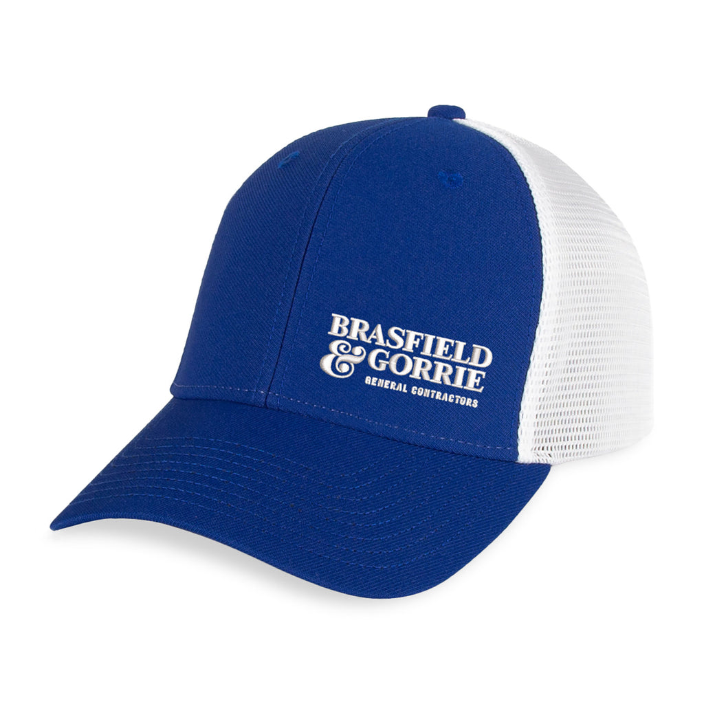 Merrimack Hat Co. Casey Performance Trucker Cap Transfer - Royal/White - View 1
